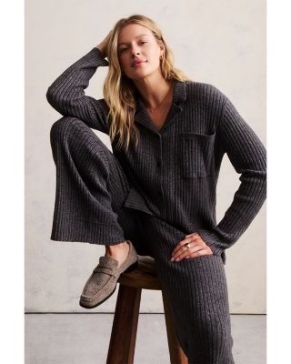 CozyChic Ultra Lite Lurex Rib Button Front Shirt