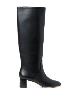 Women's Gia Pointed Toe Knee-High Leather Mid-Heel Boots