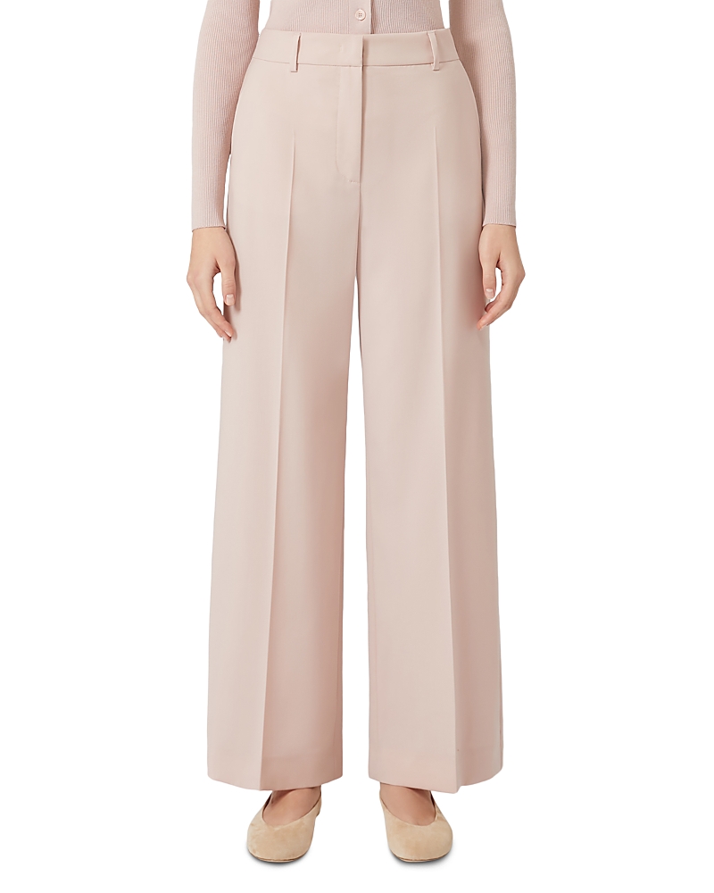 Weekend Max Mara Visivo Wool Palazzo Trousers In Pink