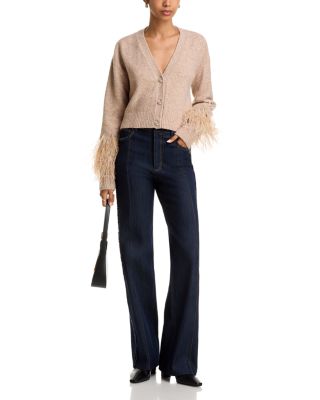 Bria Feather Trim Cardigan 
