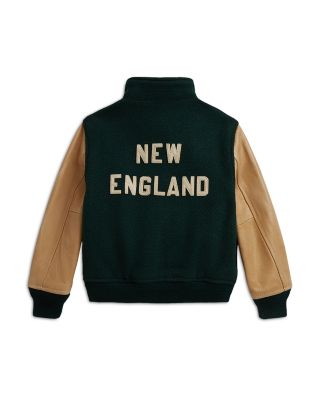 Boys' Leather Sleeve Letter Jacket - Little Kid