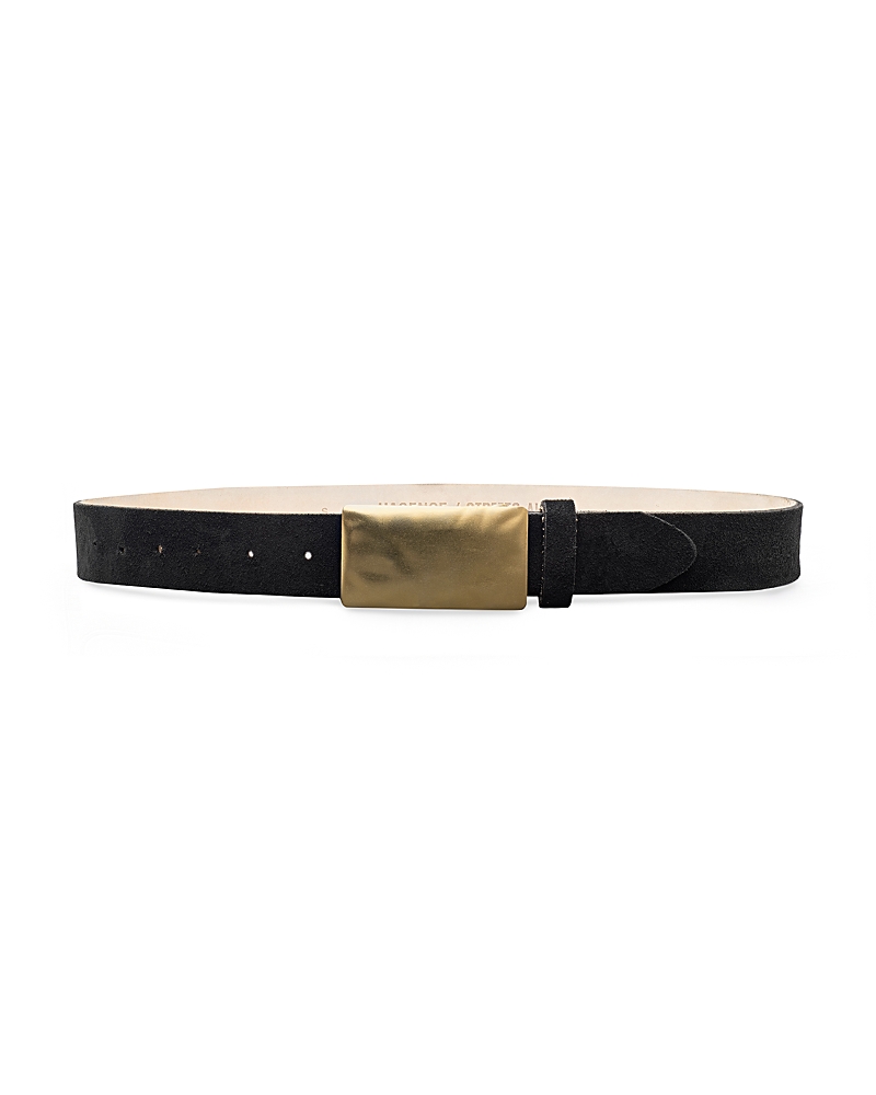L Agence L'agence Chara Textured Hammered Belt In Black