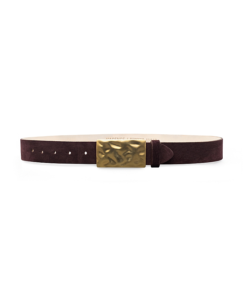 L Agence L'agence Chara Textured Hammered Belt In Brown