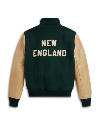 Boys' Leather Sleeve Letter Jacket - Big Kid