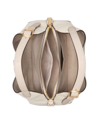 Deco Color Blocked Pebbled Leather Small Crossbody Tote 