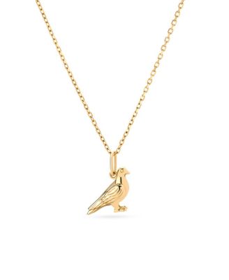 Solid Gold Pigeon Charm Necklace