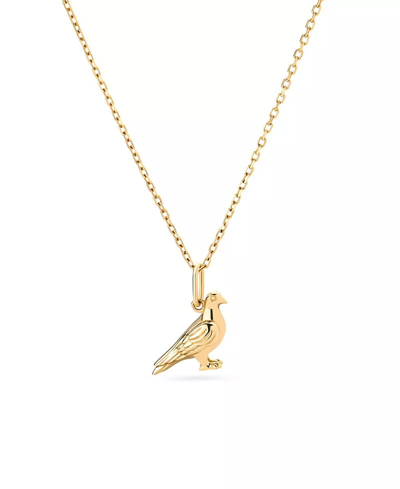 Ana Luisa Solid Gold Pigeon Charm Necklace