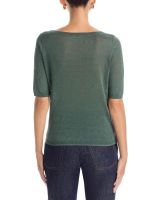 Linen Boat Neck Top