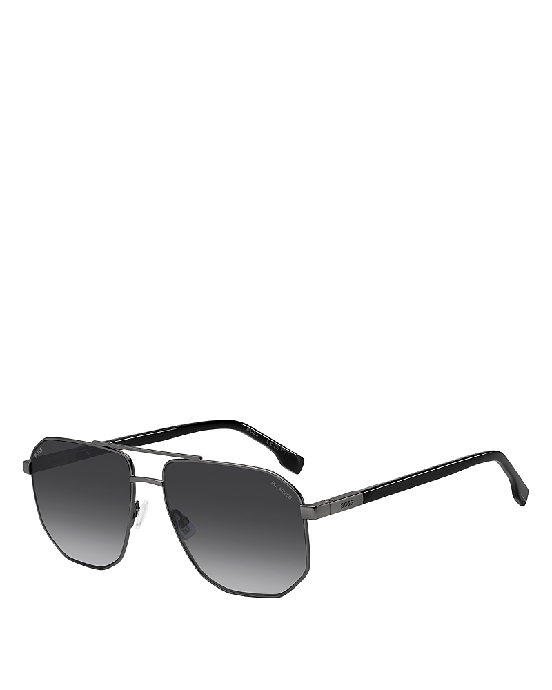 Hugo Boss Square Double Bridge Sunglasses, 59mm In Gray
