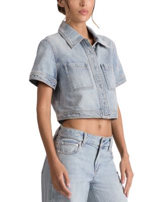 Tesha Denim Cropped Top