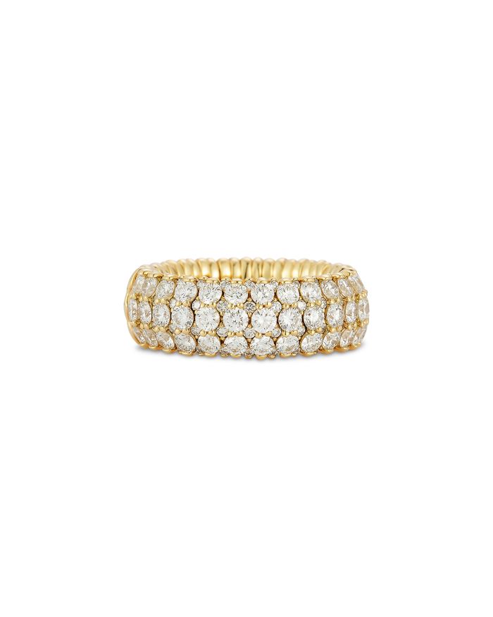 18K Yellow Gold Giotto Diamond Multirow Stretch Ring