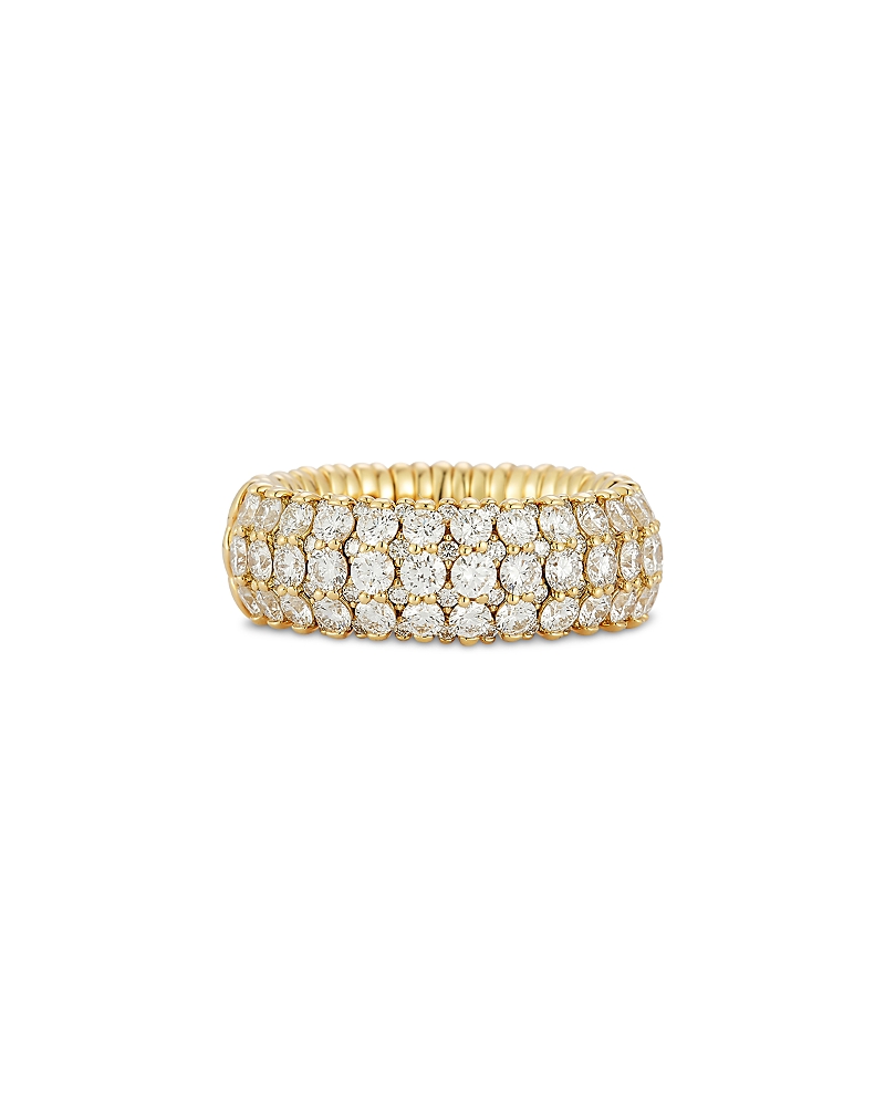 Roberto Demeglio 18k Yellow Gold Giotto Diamond Multirow Stretch Ring In Brown