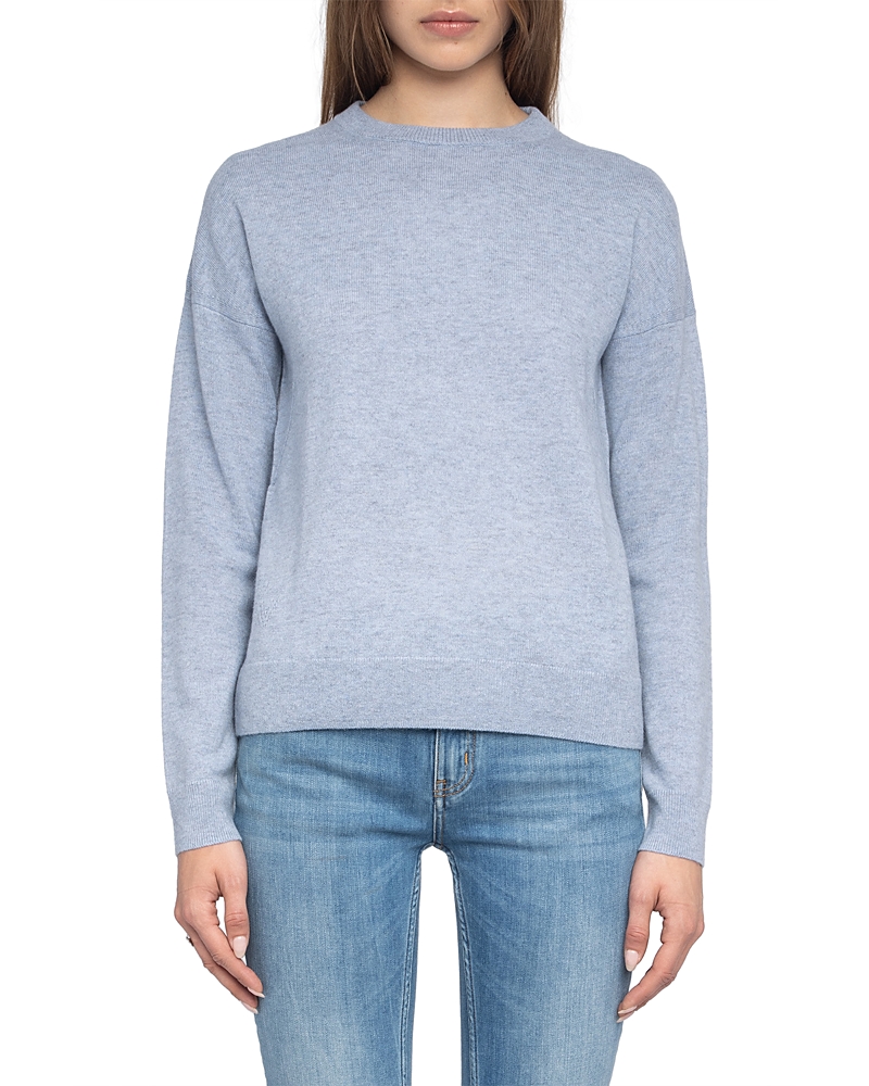 Zadig & Voltaire Cici Heart Patch Sweater In Blue