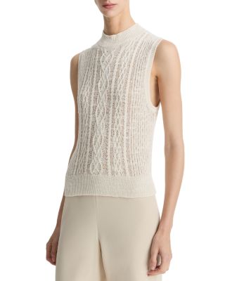 Sleeveless Cable Knit Top