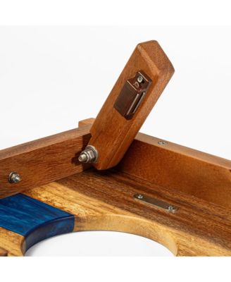 1ft x 2ft River Epoxy Resin with Live Edge Acacia Pathfinder ART Cornhole Board Sets