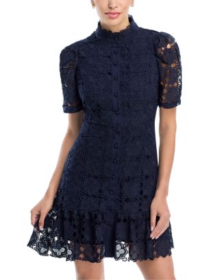 blu pepper mock neck lace dress BLU PEPPER Floral Tie Strap Detail Empire Waist Midi Dress