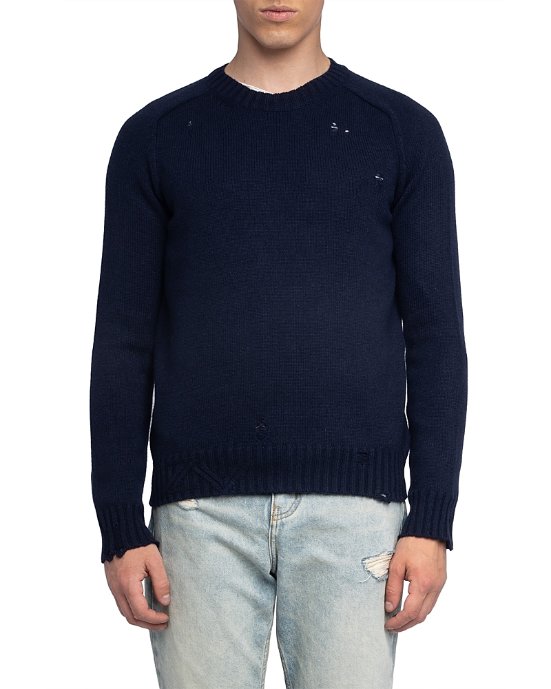 Zadig & Voltaire Jordan Lc Destroy Wool Blend Sweater In Black