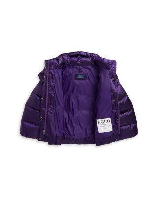 Girls' Metallic Down Hooded Jacket - Little Kid