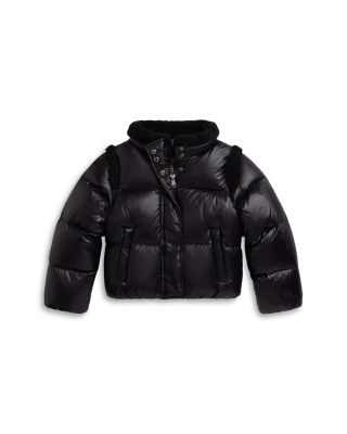 Girls' Teddy Fleece Trim Down Boxy Jacket - Little Kid