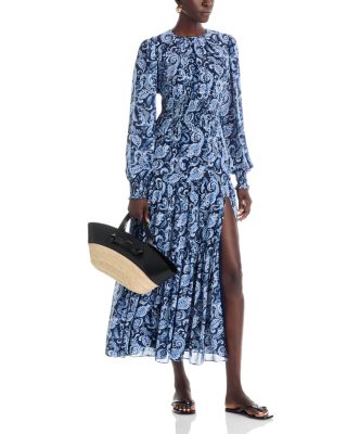Smock Waist Tiered Maxi Dress