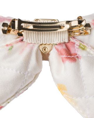 Floral-Print Satin Hair Clip