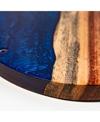 The River Epoxy Resin with Live Edge Acacia Wayfarer ART Hook & Ring Game