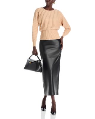 Dolman Sleeve Ribbed Sweater