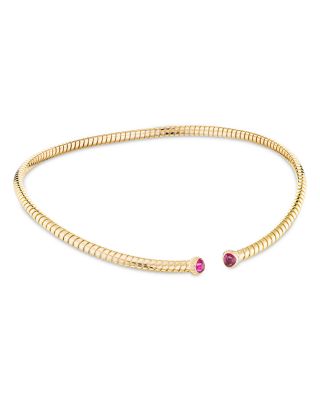 Trisolina Ruby & Diamond Collar Necklace in 18K Yellow Gold