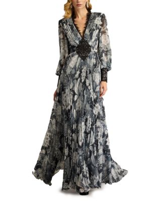  Audra Floral Print Chiffon Gown