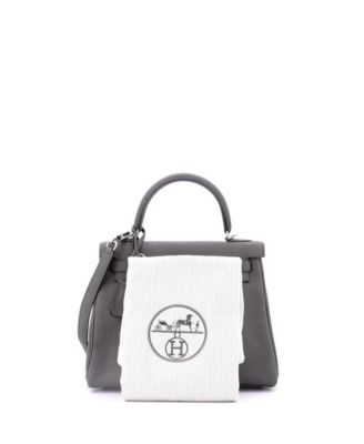 Kelly 25 Handbag Grey Togo with Palladium Hardware