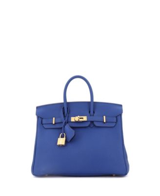 Birkin 25 Handbag Blue Togo with Gold Hardware