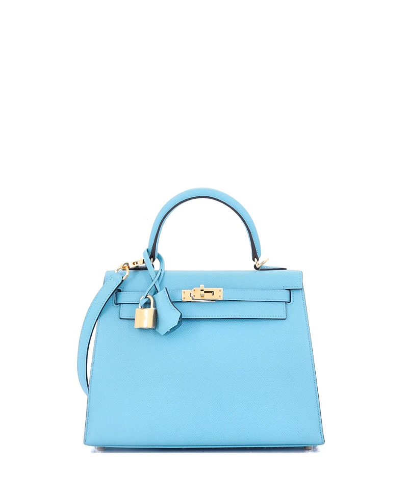Pre-owned Pre-owned Hermes Hermes Kelly 25 Handbag Blue Epsom With Gold Hardware