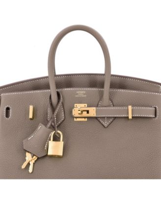 Birkin 25 Handbag Grey Togo with Gold Hardware