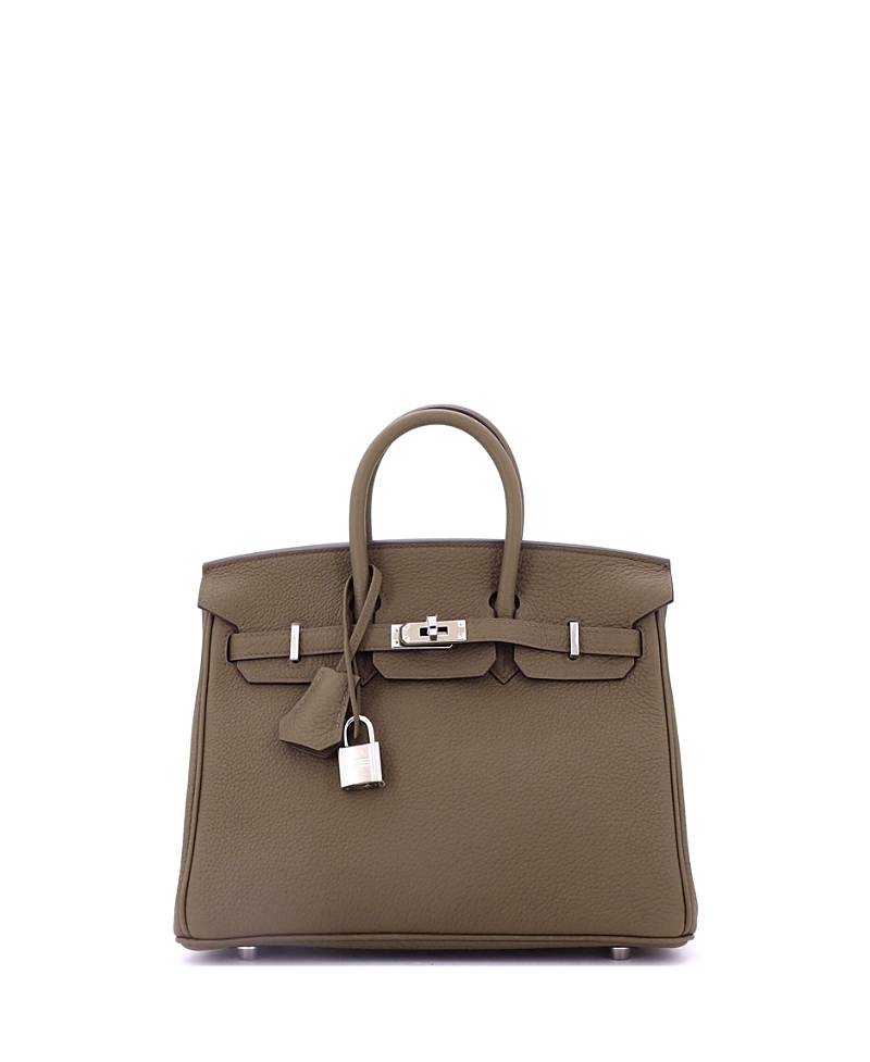 Pre-owned Pre-owned Hermes Hermes Birkin 25 Handbag Grey Togo With Palladium Hardware In Brown