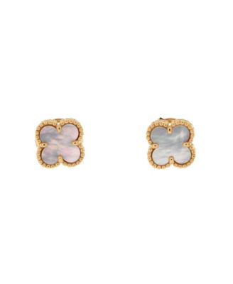Pre-Owned Van Cleef & Arpels - Sweet Alhambra Stud Earrings 18K Gold and Mother of Pearl