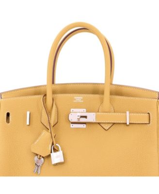 Birkin 30 Handbag Yellow Togo with Palladium Hardware