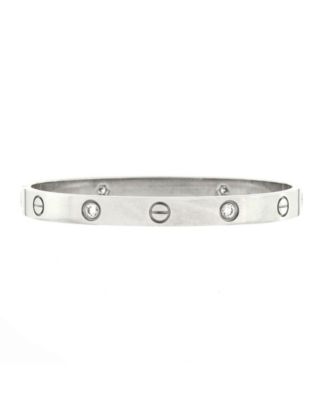 Pre-Owned Cartier - Love 4 Diamond Bracelet 18K White Gold and Diamonds