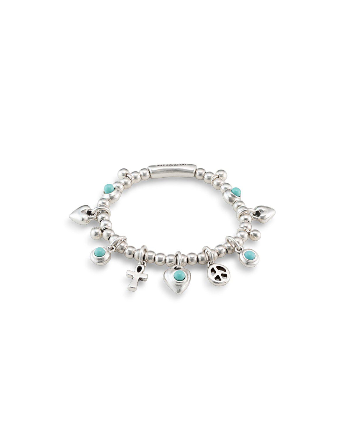 UNOde50 Sterling Plated Beaded Bracelet with Charms