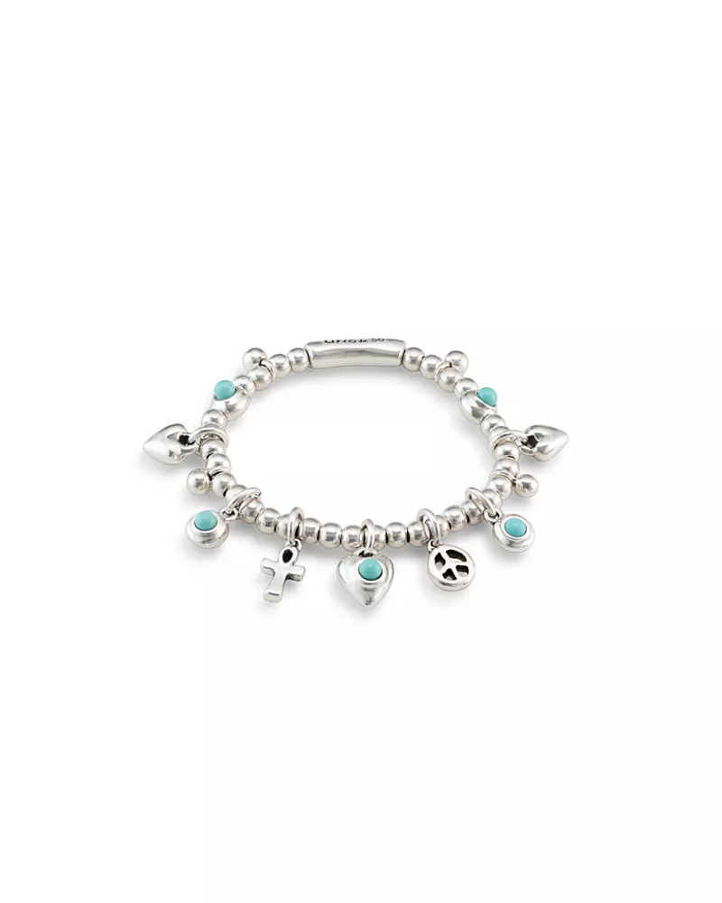 UNOde50 Sterling Plated Beaded Bracelet with Charms