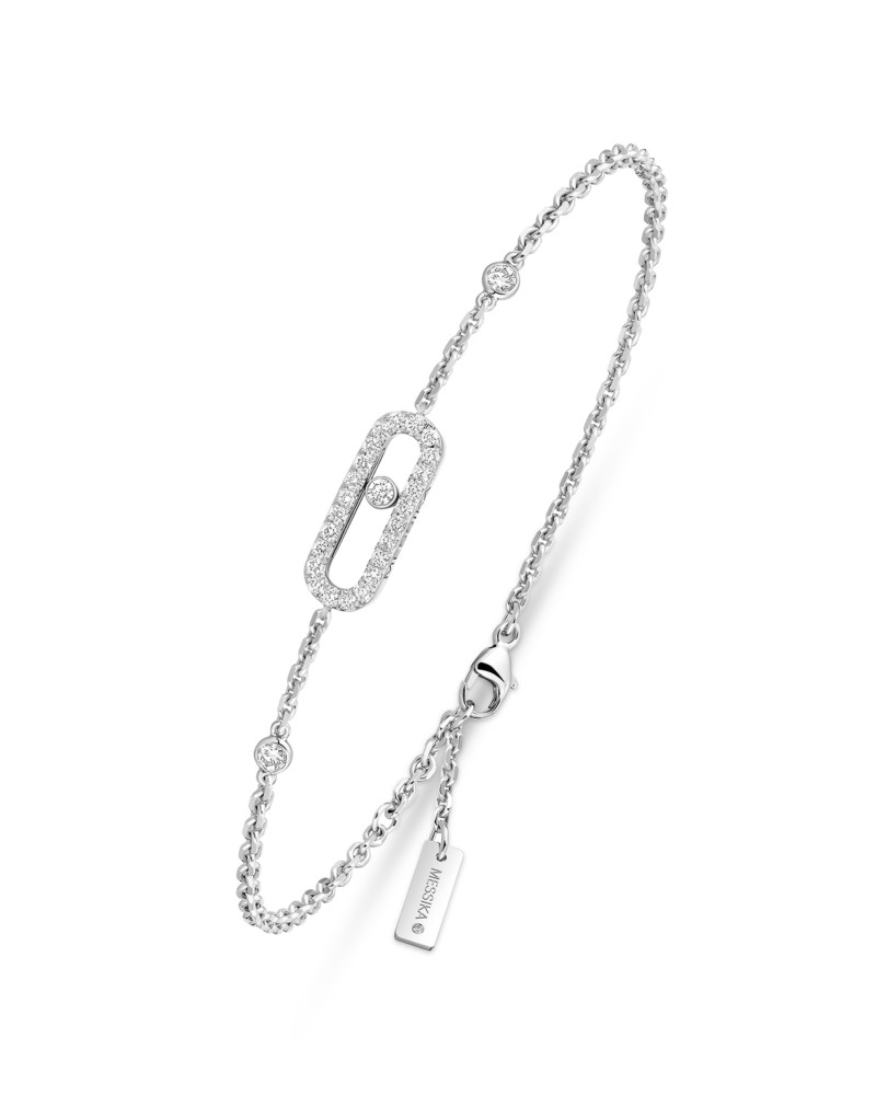 Messika Diamond Move Uno Pave Bracelet in 18K Gold, 0.19 tcw in White Gold