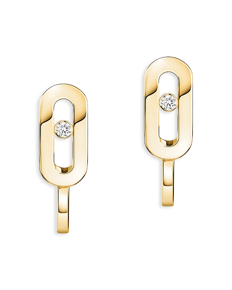 Messika Diamond Move Uno Mini Hoop Earrings In 18k Gold, 0.01 Tcw In Gold