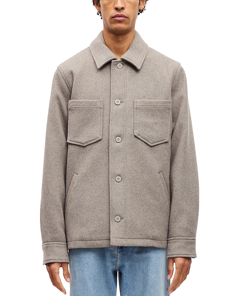 Samsoe & Samsoe Pally Buttoned Pocket Shirt Jacket In Gray