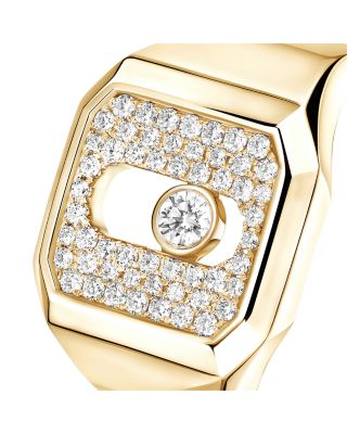 Diamond Move Joaillerie Pav&eacute; Signet Ring in 18K Gold, 0.27 tcw