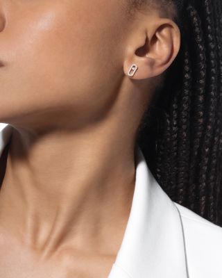 Diamond Move Uno Pav&eacute; Stud Earrings in 18K Gold, 0.16 tcw