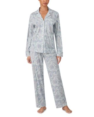 Long Sleeve Notch Collar Long Pants Pajama Set
