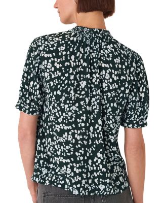 Animal Tie Neck Blouse 