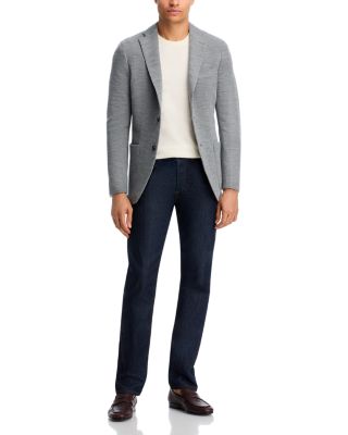 Wool Blend Honeycomb Knit Slim Fit K-Jacket