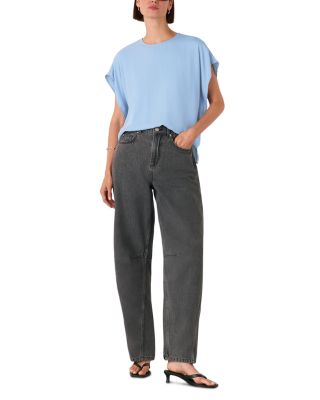 Short Sleeve Crepe Shell Top