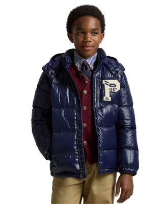 Boys' Glossed Hooded Down Jacket - Big Kid