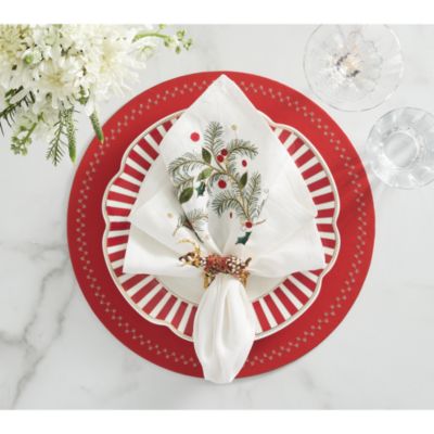 Xmas Carol Linen Napkin, 21&amp;quot; x 21&amp;quot;